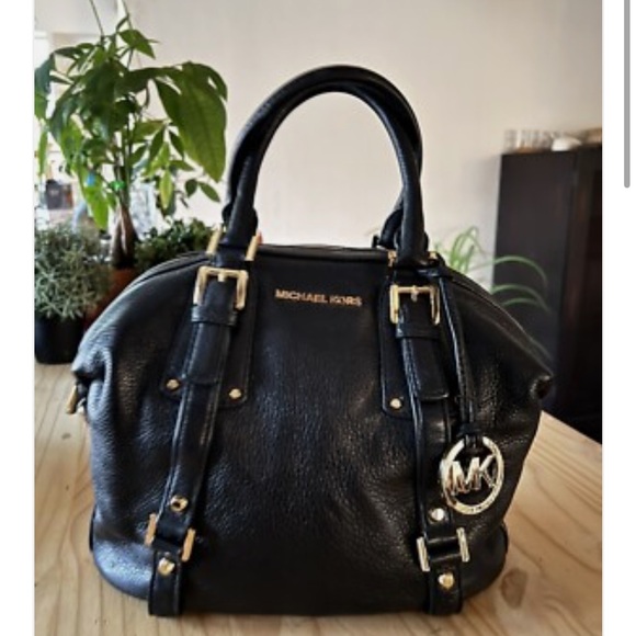 Michael Kors Black Satchel with Gold Accents - Picture 2 of 8